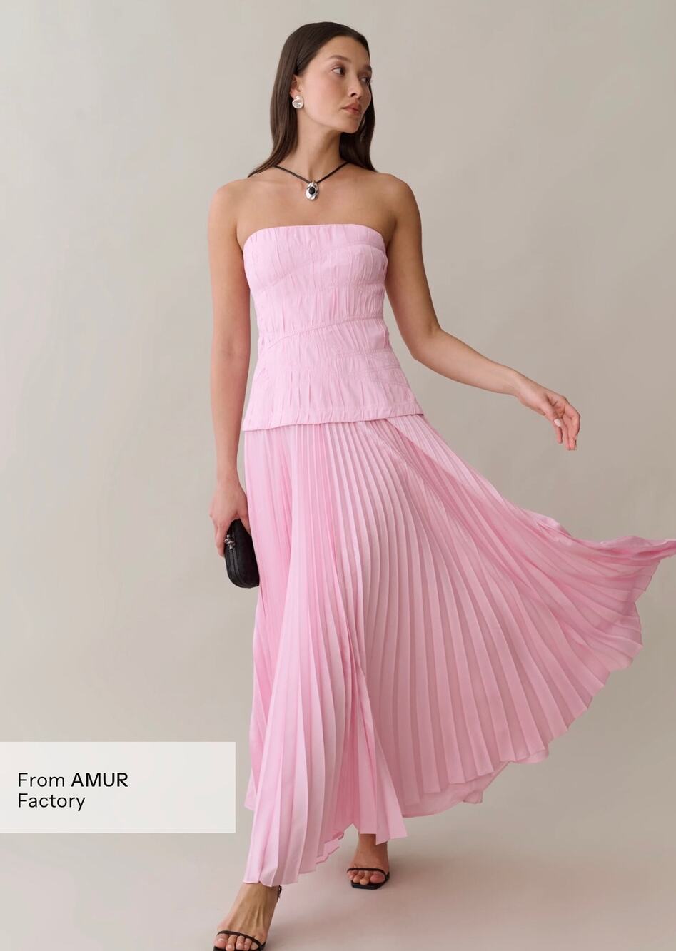New O.P.T Ada pink strapless maxi dress $247 sz 2